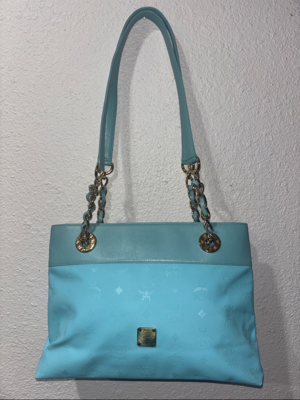 MCM Vintage Aqua Blue Shoulder bag